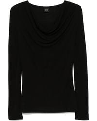 BOSS - Cowl-Neck Crepe Top - Lyst