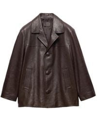 Prada - Nappa Leather Caban Jacket - Lyst