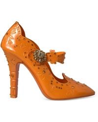 Dolce & Gabbana - Crystal-Embellished Floral-Detailed Pumps - Lyst