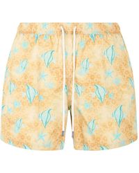 Fedeli - Graphic-Print Drawstring Swim Shorts - Lyst