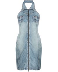 Moschino Jeans - Heart-panels Denim Minidress - Lyst