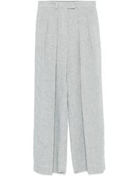 Brunello Cucinelli - Linen Wide Leg Broek - Lyst
