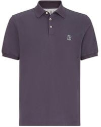 Brunello Cucinelli - Cotton-Piqué Polo Shirt With Logo - Lyst