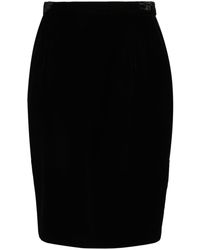 Saint Laurent - Velvet Pencil Skirt - Lyst