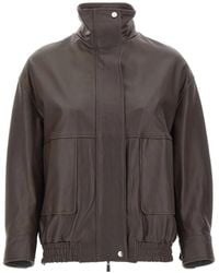 Kaos - Leather Bomber Jacket - Lyst