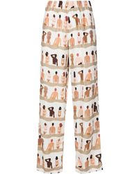 Amir Slama - Swimmer-Print Straight-Leg Trousers - Lyst