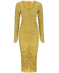 LIZ SKORSIS - Viva Scoop-Neck Ruched Midi Dress - Lyst