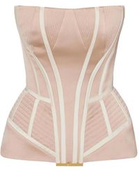 Elisabetta Franchi - Duchess Satin Bustier-Style Top - Lyst