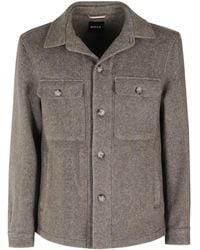 BOSS - Button-Fastening Shirt Jacket - Lyst