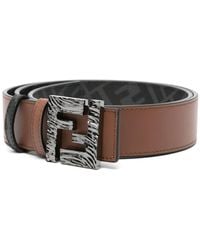 Fendi - Cintura Reversibile Con Logo Ff - Lyst