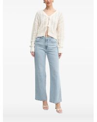 Guess - Tie-Front Open-Knit Cardigan - Lyst