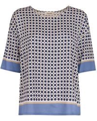 Kangra - Micro-Print Crew-Neck Blouse - Lyst