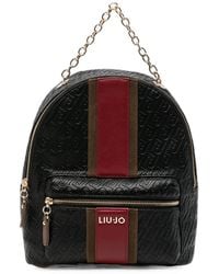 Liu Jo - Logo-Embossed Striped Backpack - Lyst