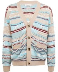 Laneus - Patterned-Jacquard Cardigan - Lyst