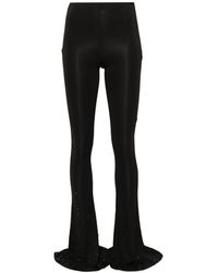 Patrizia Pepe - Rhinestone-Embellished Flared Trousers - Lyst