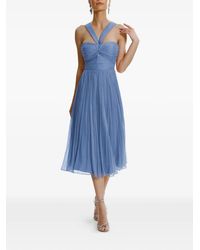 Framboise - Robe Mi-Longue Gaia En Soie À Design Croisé - Lyst