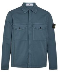 Stone Island - Logo-Patch Chest-Pocket Shirt - Lyst