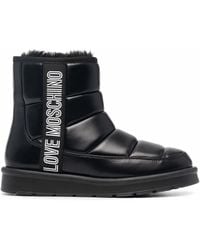 Love Moschino - Logo Print Chunky Boots - Lyst