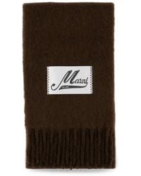 Marni - Logo-Patch Fringed Scarf - Lyst