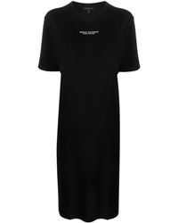 Armani Exchange - Logo-print Side-slit T-shirt Dress - Lyst