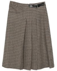 Seventy - Geruite Midi-Rok Met Gespsluiting - Lyst
