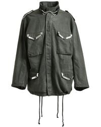 Marking Distance - Embellished Ring-Detail Single-Breasted Coat - Lyst
