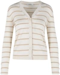 Max Mara - Pedale Striped V-Neck Cardigan - Lyst