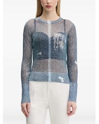 Desigual - Denim-Effect Long-Sleeve Top - Lyst