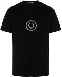Fred Perry - Laurel Wreath-embroidered Cotton T-shirt - Lyst