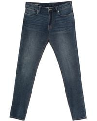 Emporio Armani - J06 Slim-Fit Washed Stretch Denim Jeans - Lyst