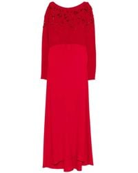 Alberta Ferretti - Embellished Long-Sleeve Maxi Dress - Lyst