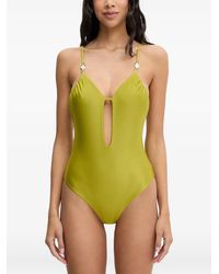 Patrizia Pepe - Cut-Out Logo-Plaque Swimsuit - Lyst