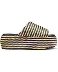 Simon Miller - Gestreifte Sandalen Mit Runder Kappe - Lyst