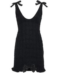 Alessandra Rich - Bow-Detail Bouclé-Knit Mini Dress - Lyst
