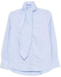 Psophia - Tie-Neck Long-Sleeve Shirt - Lyst