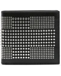 McQueen - Studded Bi-Fold Leather Wallet - Lyst