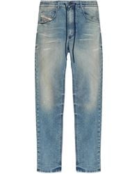 DIESEL - Faded Drawstring-Fastening Jeans With Five Pockets - Lyst
