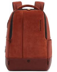 Piquadro - Suede-Effect Panelled Backpack - Lyst