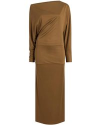 KHAITE - Drapiertes Junet Maxikleid - Lyst