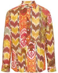 Tintoria Mattei 954 - Abstract-pattern Cutaway-collar Shirt - Lyst