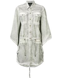 Mr & Mrs Italy Gewassen Shirt Dress - Groen