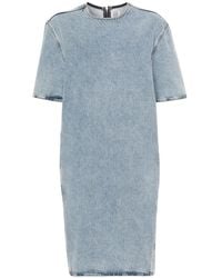 TOTEME - Short-Sleeve Denim Midi Dress - Lyst
