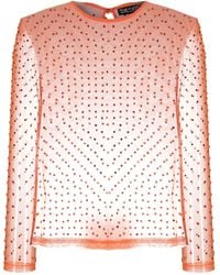Siedres - Blouse Transparente À Ornements En Cristal - Lyst