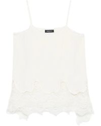 Fabiana Filippi - V-Neck Lace-Trim Asymmetric Top - Lyst