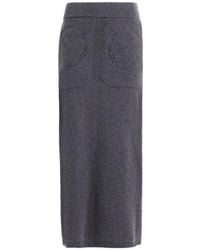 Elie Saab - Lace-Detail Knit Midi Skirt - Lyst