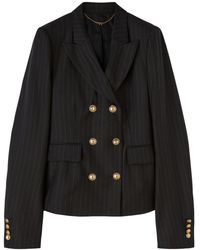 Palm Angels - Pinstripe Double-breasted Wool Blazer - Lyst