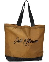 Café Kitsuné - Logo-Print Tote Bag - Lyst