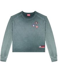 DIESEL - T-Shirt With Patches And Microwaffle Inserts - Lyst