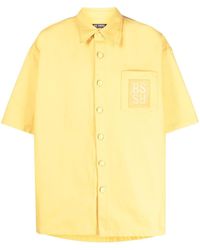 Raf Simons - Logo-patch Denim Short-sleeved Shirt - Lyst
