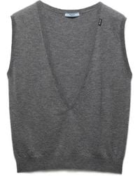 Prada - Cashmere V-Neck Vest - Lyst